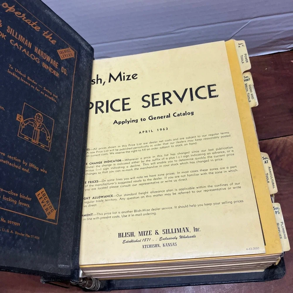 Blish Mize Silliman Hardware Catalog 1963 Atchison Kansas Wholesale Price List